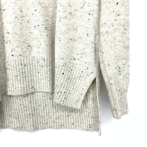 LOFT Pullover Mock Neck Sweater Womens Size Medium Cream Speckled Knit - Picture 4 of 6